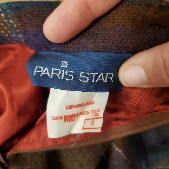 Vintage wool midi skirt by Paris Star size 8 (24" waist) - Picture 6 of 7